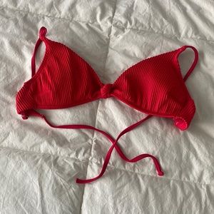 Hollister Ribbed Knot Red Bikini Top